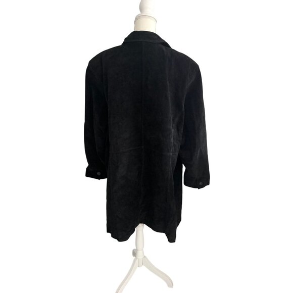 ALFANI Woman Black Sueded Leather Jacket Size 3X - Picture 8 of 9